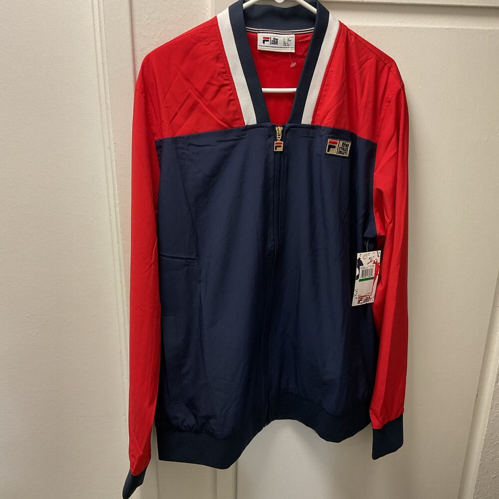 FILA Retro Track Top Jacket Men Large Full Zip Windbreaker The Museum Forfeit